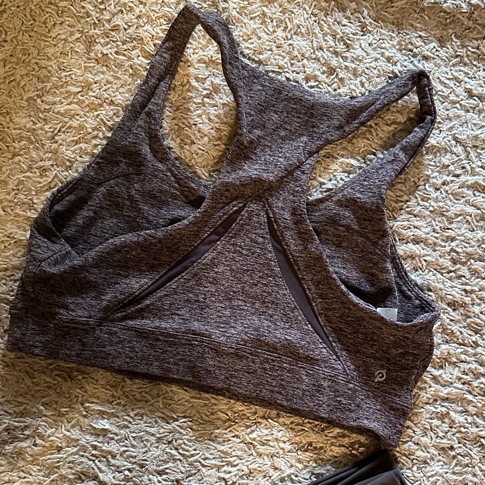 Peloton Heathered Brown Sports Bra and Brown Leggings Set - Picture 4 of 8